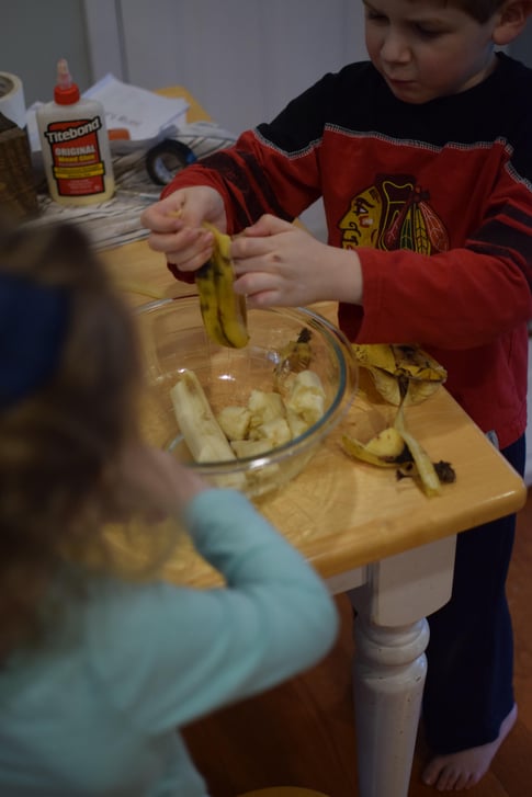 Two Kids Making Banana Bread