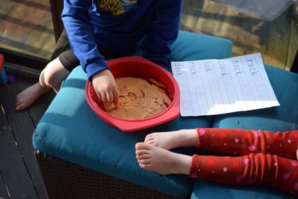 Kid Writing Hummus